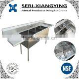 NSF and CSA Approval Three Compartments Stainless Steel Commercial Kitchen Sink thumbnail-1
