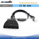 3-Port HDMI 2.0 Switch Switcher with IR Remote Control (3 In 1 Out) with HDCP 2.2