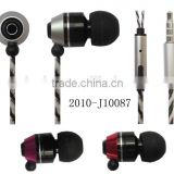 Hot sale mobile earphone for samsung ,mini in-ear earphone with Wavy cable