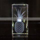 china supply yiwu years Crystal Hawaiian Pineapple with 3D laser engraved(R-2243)