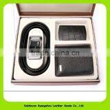 16023 Custom Braned Highly Real Leather Gift Set Wallet Belt Card Holder