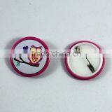 Custom Made Button Plastic Badge / Cheap Pin Plastic Badge
