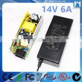 AC Adapter 14V UL Approved Switching Power Supply 14V 6A UL Power Supply