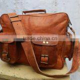 Real Goat Leather Luggauge Bag/vintage Style Pure Leather Travel Bag thumbnail-1