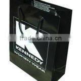 Black Glossy paper Bag with white Logo