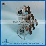 Glass Salt Shaker Bottle Set With Metal Stand thumbnail-1