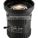 2015 NEW camera lens optics 8.0 MP 25mm F1.6 Fixed iris megapixel night vision optical sight infrared Lens Machine Vision Lens