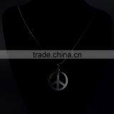 Fashion Stainless Steel Jeweley Peace Sign Pendant , Black Round Circle Airplane Pendant Necklace thumbnail-5