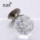 Plated Brass Clear Zinc Base Cabinet Hardware Glass Pulls thumbnail-1