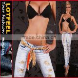 sexy new look vintage destroyed ripped women skinny jeans sexy hot look (LOTX003)