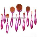 2016 Toothbrush Design Makeup Brush Brush Makeup Cosmetics New High Quality Professional 10 Pcs Rose Gold Oval Brush Set thumbnail-5