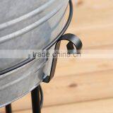 Galvanized Large Party Round Metal Beverage Tub With Stand thumbnail-3