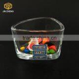 Triangle Design Clear Glass Candle Holder , Wax Glass Candle Holder Wholesale