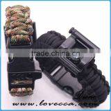 6 in 1 Bottle Opener+Whistle+Fireflint+Blade+Thermometer+Compass Buckle Outdoor Survival Paracord Bracelet thumbnail-4