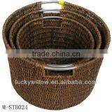 High Quality Cylindrical Straw Storage Basket & Sea Grass Basket (factory) thumbnail-1