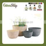 Decorative Garden Fiber Ceramic Pot From Greenship/ 10 Years Lifetime/ Lightweight/ UV Protection/ Eco-friendly thumbnail-1