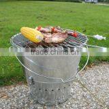 BBQ Outdoor Barbecue Bucket Portable Charcoal Camping Grill Festival Camp Fire thumbnail-2