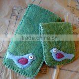 New Products 2017 Cheap Polyester Coin Wallet Dollars Sleeve Wool Fabric Phone Case Mobile Wholesale Cover With Sewing Birds thumbnail-1