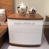 2 Drawer Walnut And White Modern Night Stand N-814 thumbnail-1