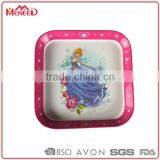 PDA Hot Selling Princess Printing Red Square Mini Modern Dinner Plate thumbnail-1