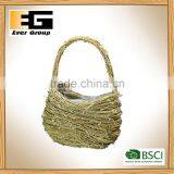 Exquisite Natural Rattan Basket With Handle for Garden Planter thumbnail-5