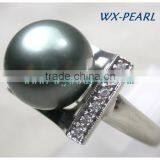 Diamond Setting Peacock Green Seawater Ring thumbnail-1