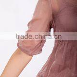 New Fashion Women V -neck Pleated 100% Silk Dress for Autumn 2015 thumbnail-3