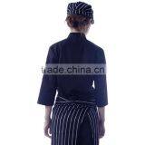 Custom 65% Cotton 35% Polyester Black Chef Uniform thumbnail-3