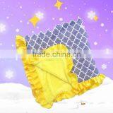 Fashion Cotton & Velvet Blanket Kids With Ruffles in Rich Colors