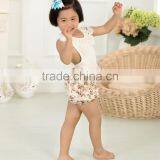 Summer Baby Flower White Top Lace Cotton Romper Wholesale Children's Boutique Romper thumbnail-2