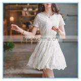 Lady New Model Fashion Lace Embroidery Dress Short Frock Dress thumbnail-2