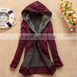 Fashion Women's Hoodie Coat Zipper Winter Autumn Thick Outerwear Lady Hoddy Jacket Clothes With Cap Hat thumbnail-5
