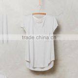 Customized Made Cheap V-neck Short Sleeve Cotton Blank Pocket T-shirt in Different Color thumbnail-3