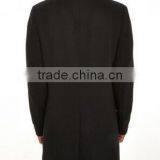 2014 Hidden Button High Fashion Classical Design Black Lapel Slim Fit Mens Cashmere Men Coat thumbnail-2