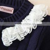 Baby Girls Sweater/kids Girls Lace Cotton Sweater for Autumn or Winter thumbnail-4