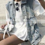 Runwaylover 5069 Chic Sexy Torn Ripped Denim Jacket Vest thumbnail-2