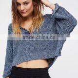 Runwaylover 127 New Style 2017 Ladies Deep V-Neck Loose Knitted T-Shirts thumbnail-4