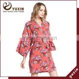 Wedding Bridesmaid White Cotton Floral Robe Bride Robes FR0024 thumbnail-2