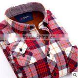 Wholesale Plaid Microfiber Flannel Shirt Designs for Men Fashionable Dress Shirt Manufacturers thumbnail-1