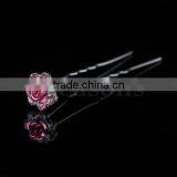 Hair Jewelry Accessories Bridal Wedding Party Pink Mini Rose Hairpins thumbnail-1