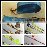 Lashing Tensioner in Ratchet Tie Down Cam Buckle Cargo Lashing With Hooks and Rings 25mm 1.5T thumbnail-1