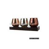 Glass Candle Holder In Shining Color With Black Base - ST9831A thumbnail-1