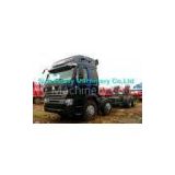Sinotruk HOWO 8x4 Heavy Cargo Trucks / Diesel Box Stake Truck , Black