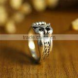 Silver Bronze Plated Owl Knuckle Ring Animal Open Mouth Unisex Rings thumbnail-2