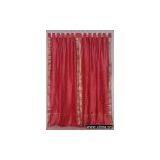 Tab Tops Fire Brick Poly Silk Sari thumbnail-1