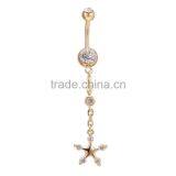 Dangle Body Jewelry Tassel Gold Eagle Belly Button Ring thumbnail-2