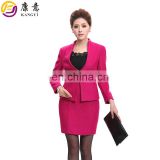 Brand Quality Hot Selling Slim Fit Customized Long Sleeve Ladies Office Wear Skirt Suits and Blouse 2017 Professional Factory