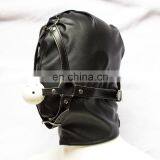 Sex Bondage Hood, Full Head PU Leather Mask With Ball Gag Sexy Adult Novelty Product thumbnail-3