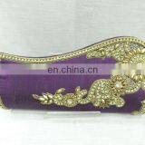 Purple Silk and RHINESTONE EVENING BAG, Clutch, Shoulder Bag, Purse thumbnail-1