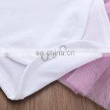 2019 Cotton Infant Short Sleeve White Bodysuit + Girl Tutu Skirt + Newborn Headband Infant 3Pcs/Set thumbnail-6